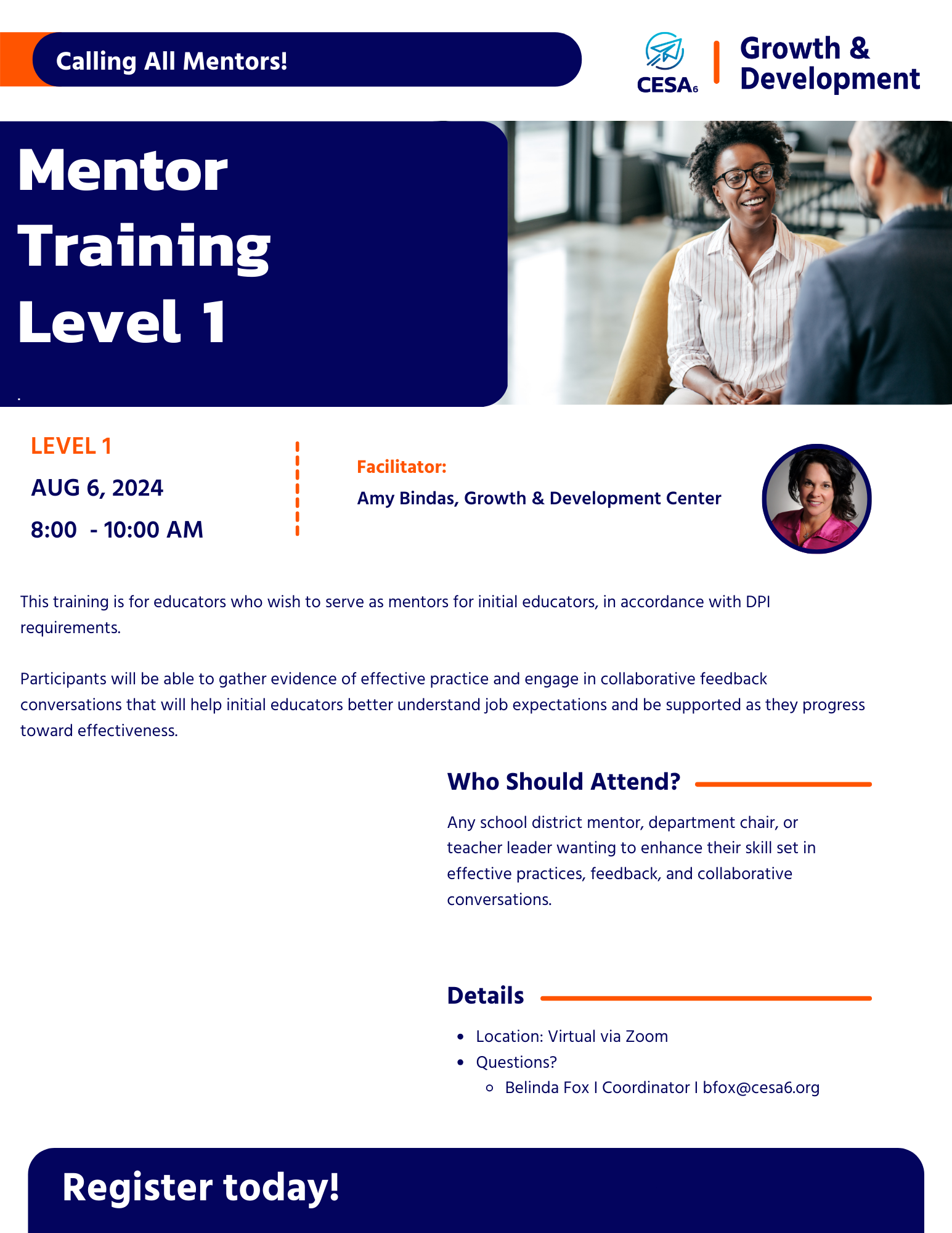 Register for Mentor Training Level 1