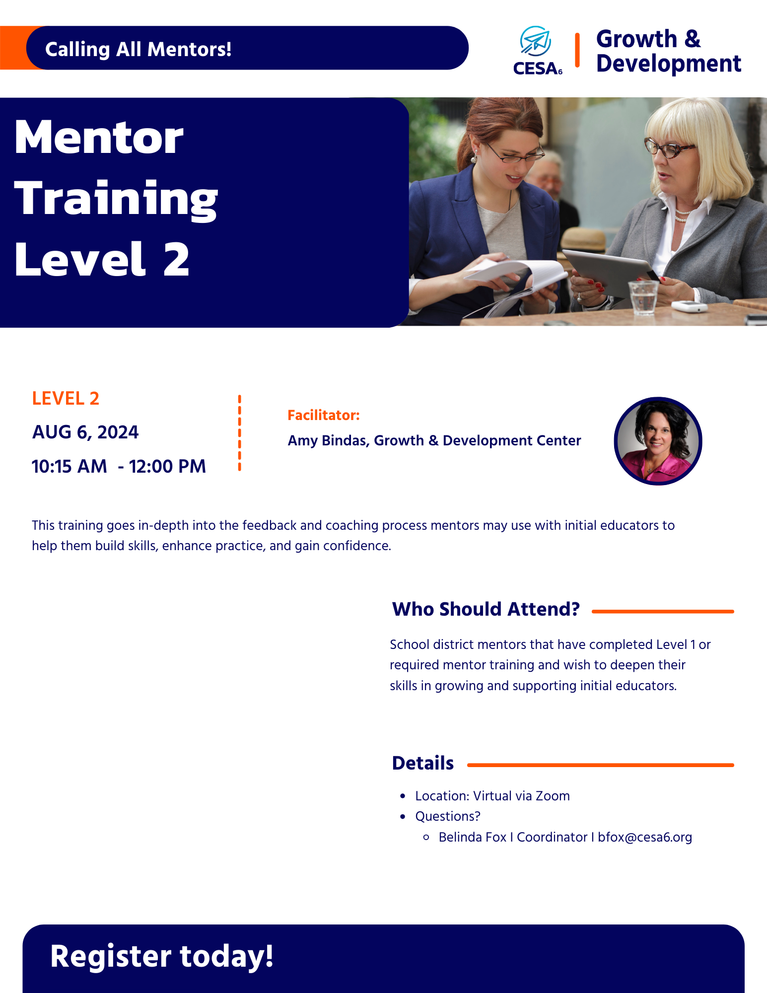 Register for Mentor Training Level 2