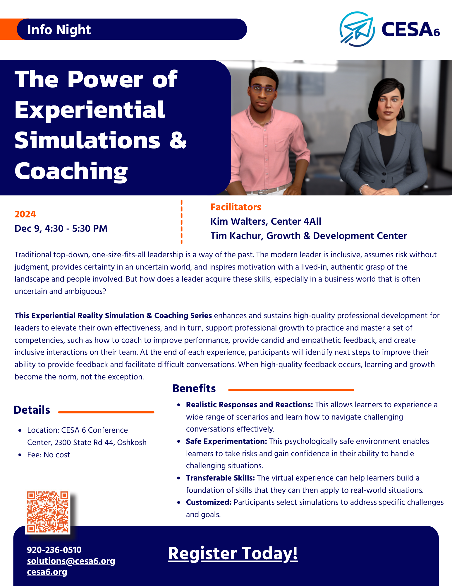 Info Night: The Power of Experiential Simulations & Coaching registration Dec 9